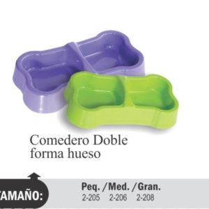Comedero Doble Forma Hueso
